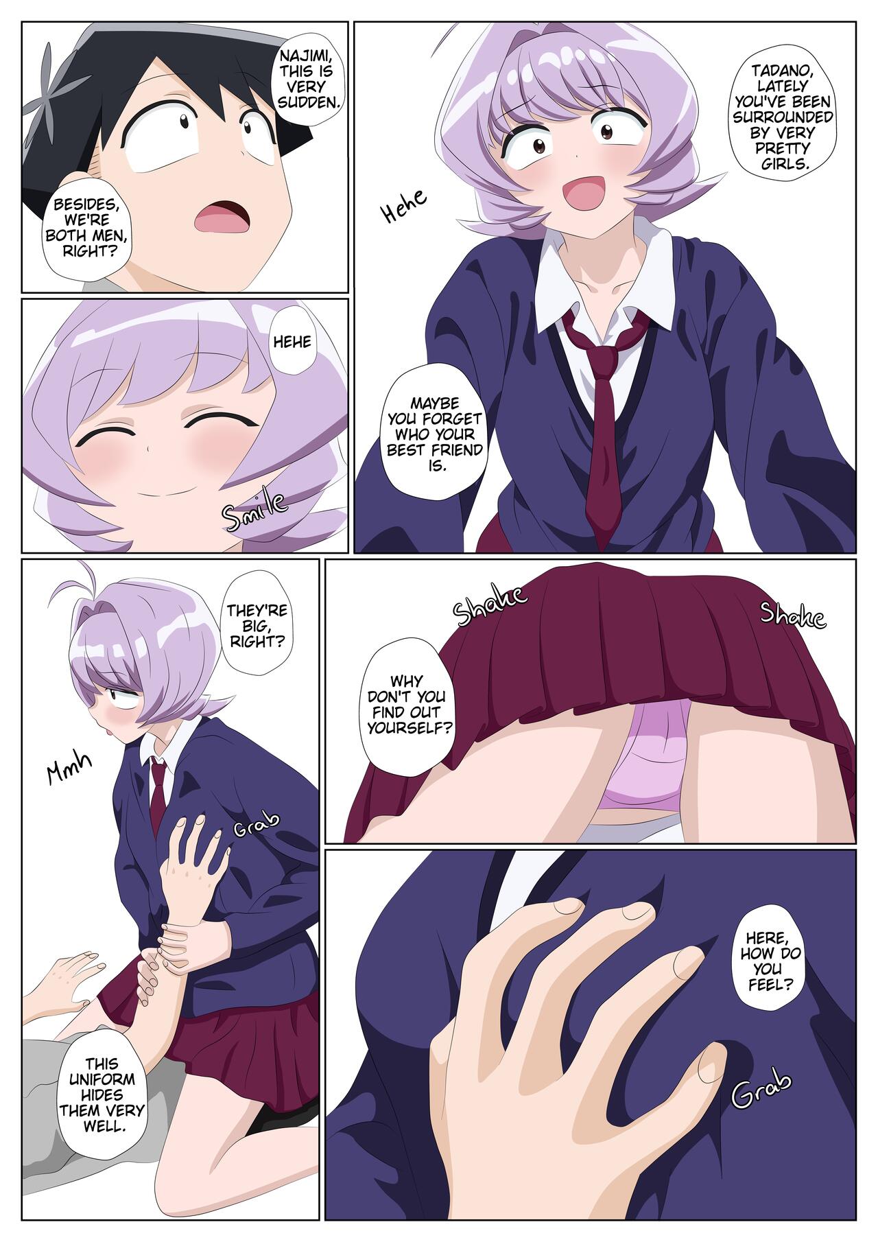 Tadano's hands roam freely across Najimi's curves