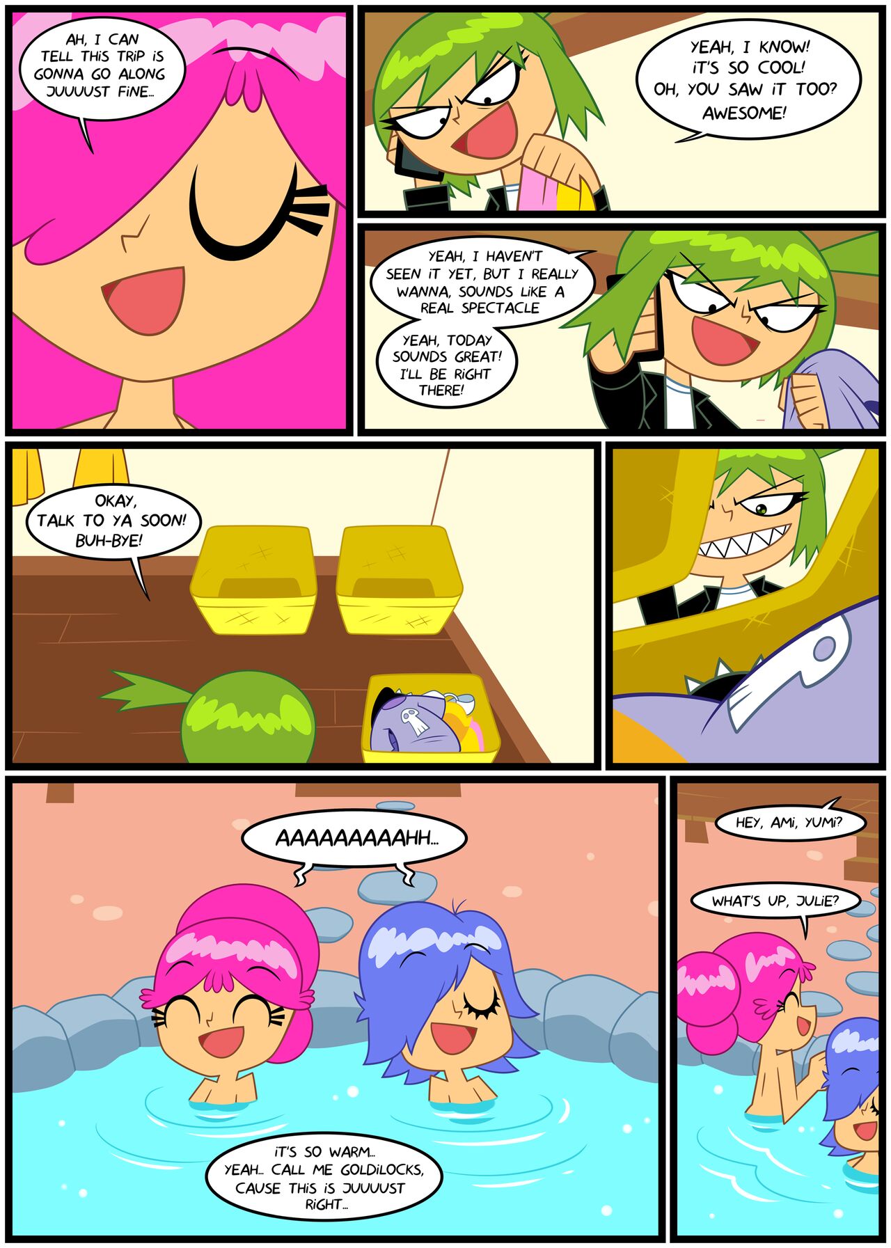 Hi Hi Puffy Amiyumi Lesbian Shemale Porn - Towel Trouble Unleashed! Puffy AmiYumi's Hilarious FreeComics Adventure