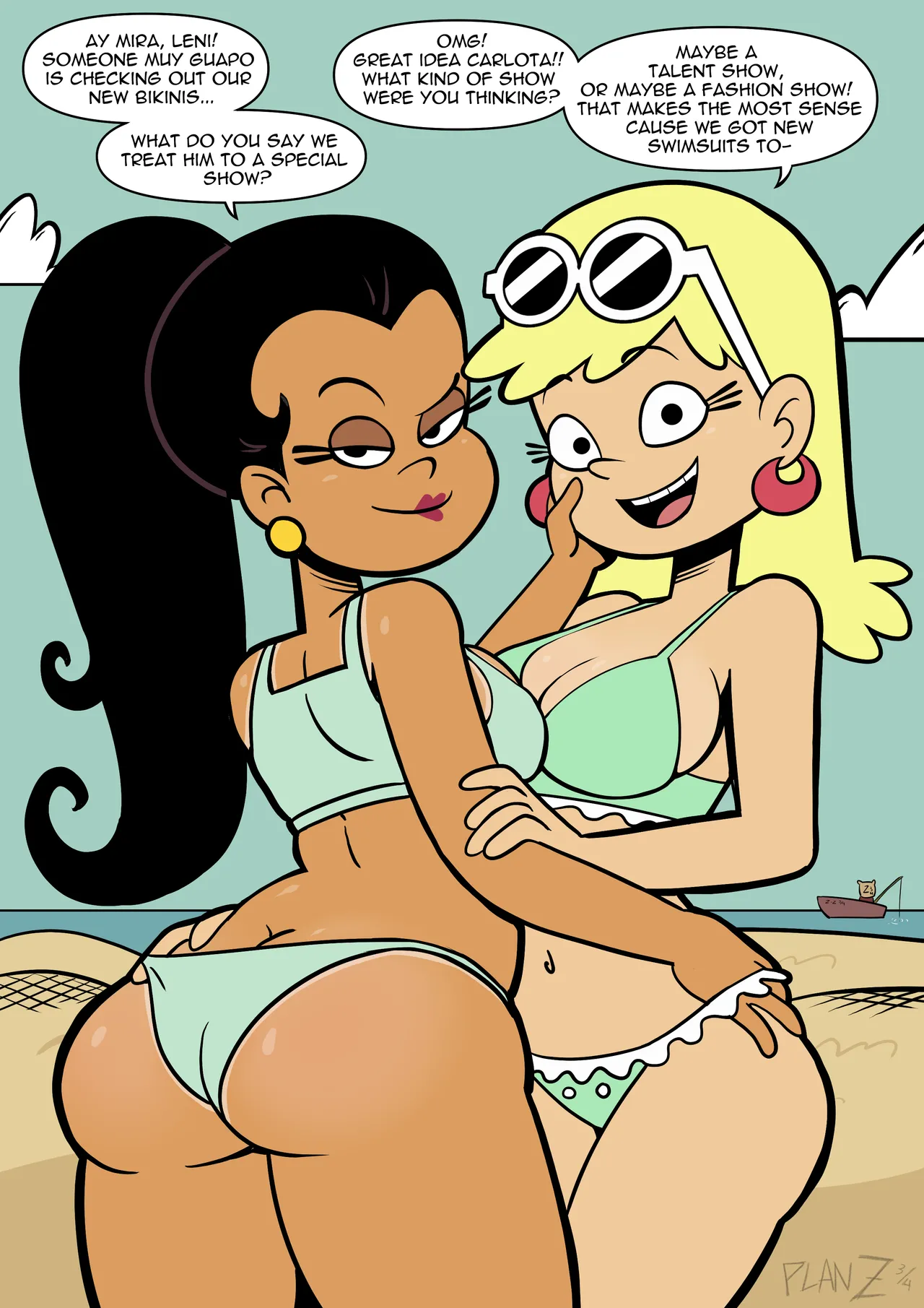 Carlota And Leni At The Beach (The Loud House) Adventures