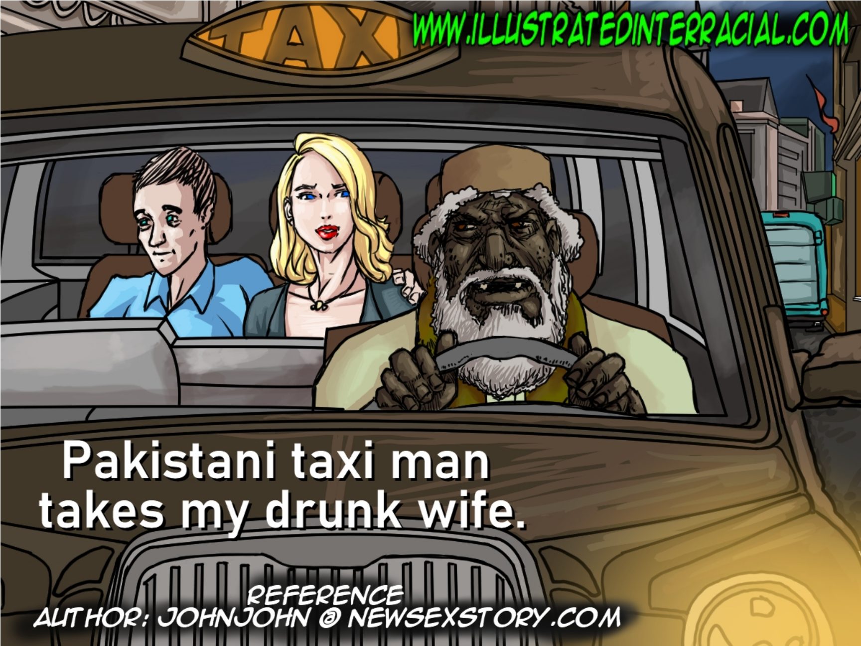 Drunk Wife Cartoons - Pakastani Taxi Man - illustratedinterracial - FreeAdultComix