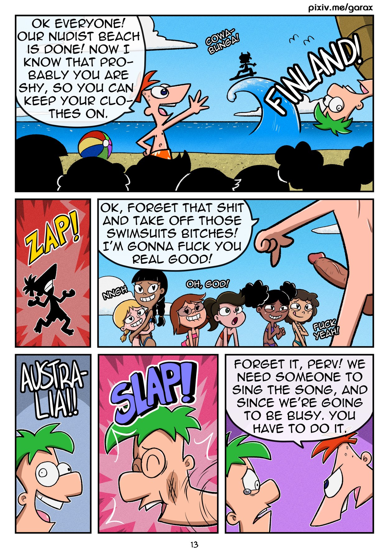 nude beach cartoon comic porn