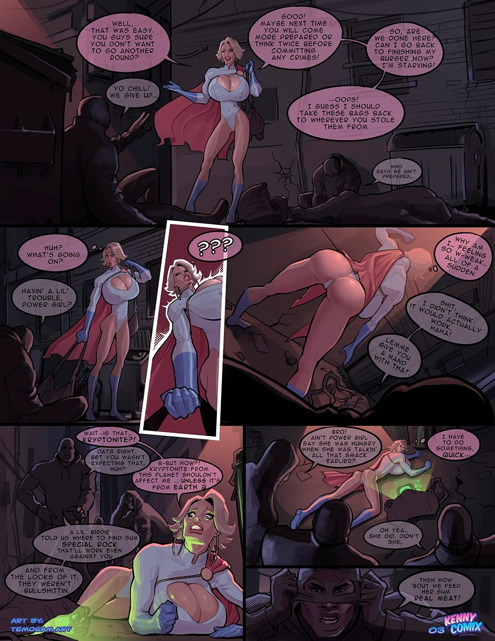 Power Girl Trouble in the City by Kennycomix and Temogam