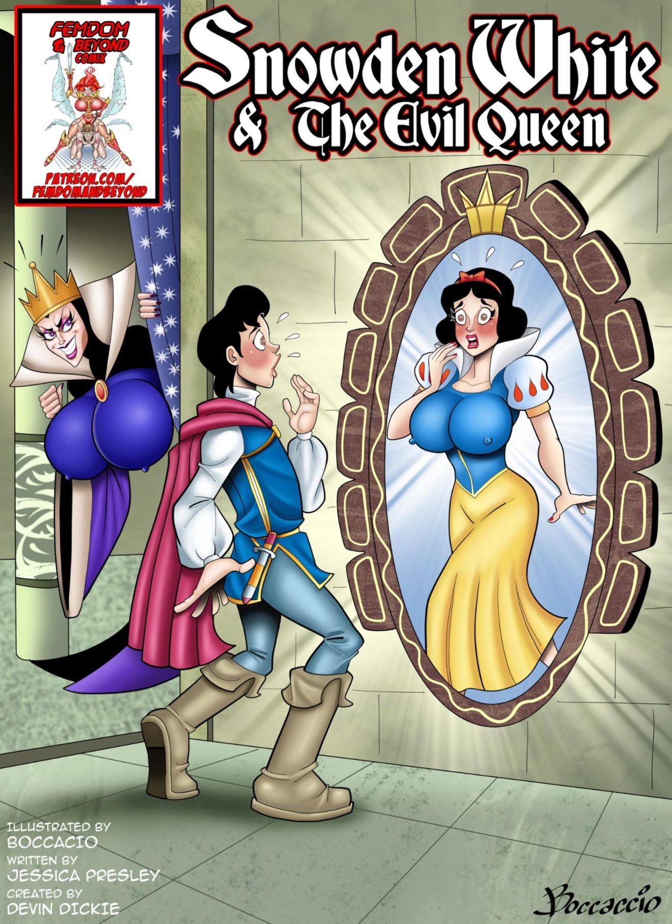 Snowden White and The Evil Queen by Devin Dickie