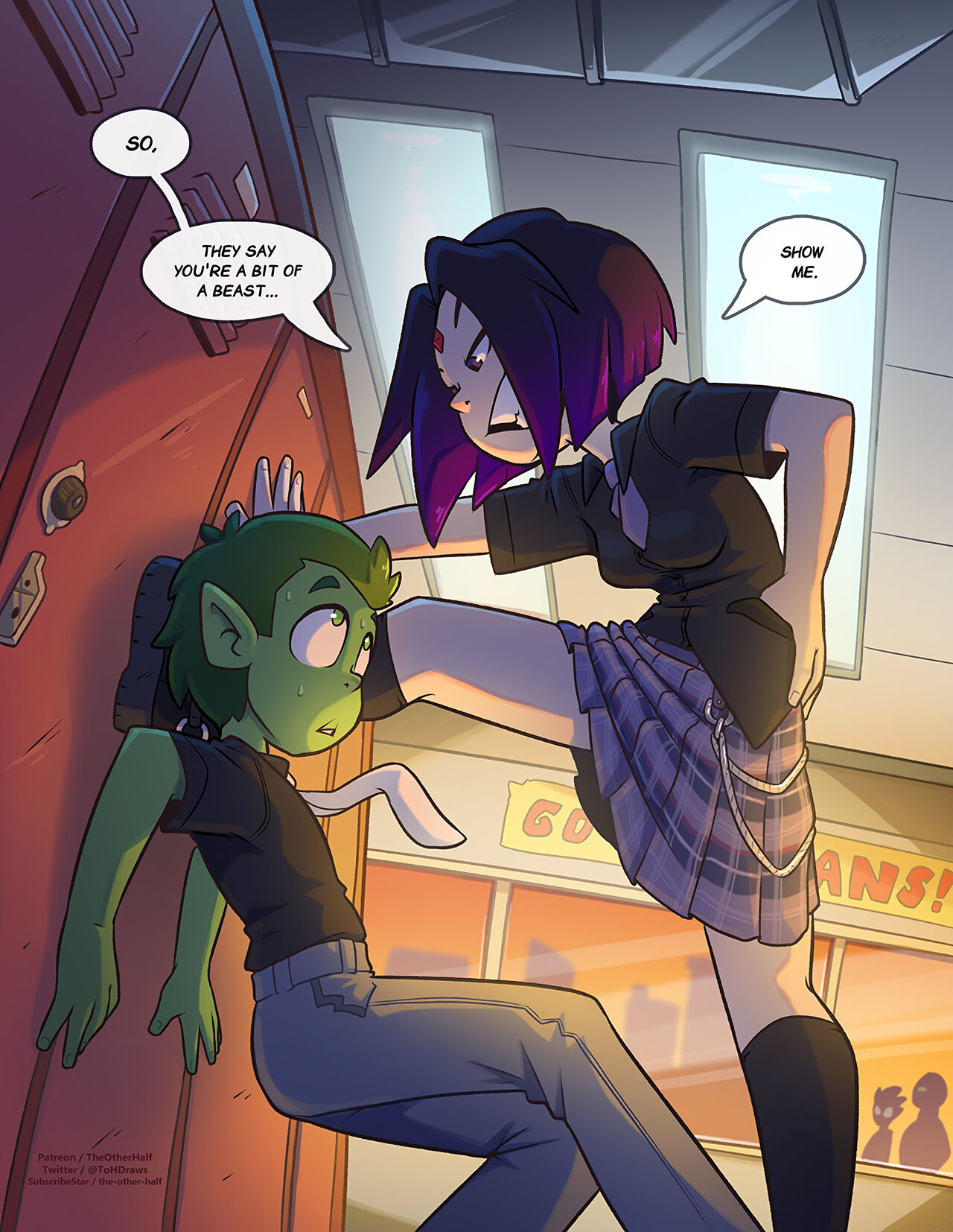 Raven and Beast Boy by TheOtherHalf